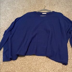 Blue long sleeve loose sweater